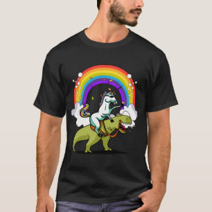 T-shirt T-Rex Dinosaure chevauchant une Licorne