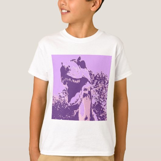 T-shirt T-Rex Dinosaure Violet (Devant)