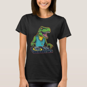 T-shirt T Rex DJ Party EDM Dance Club Dino Disc Jockey Din