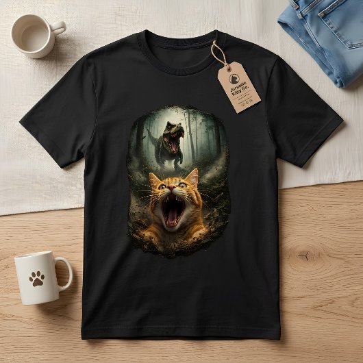 T-shirt T-Rex drôle & Mème de chat qui hurle