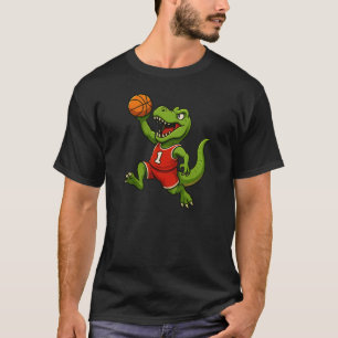 T-shirt T-Rex Dunk : Le Dinosaure de Basket-ball