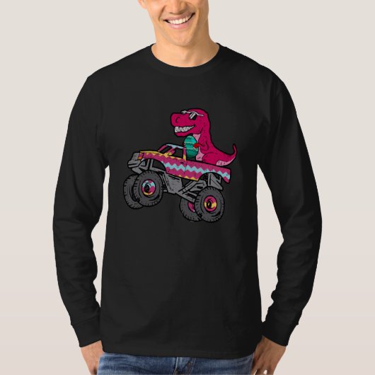 T-shirt T Rex Easter Bunny Dinosaur Boys Monster Truck Kid (Devant)