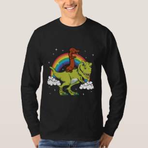 T-shirt T Rex équitation Dachshund Chien Amp Présente