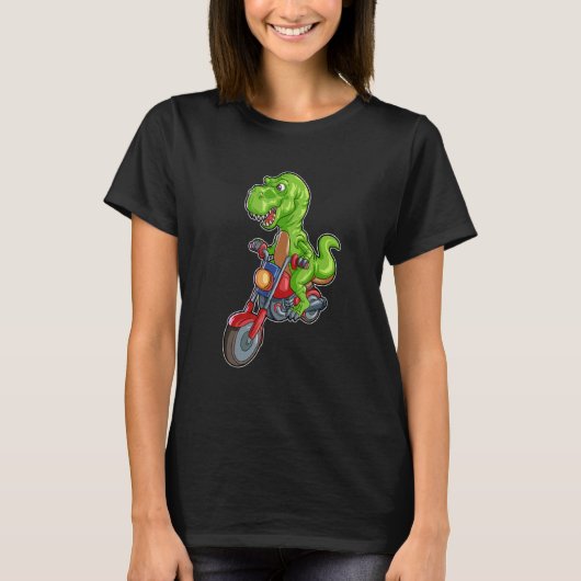 T-shirt T Rex équitation Moto Dinosaur Trex Biker 1 (Devant)