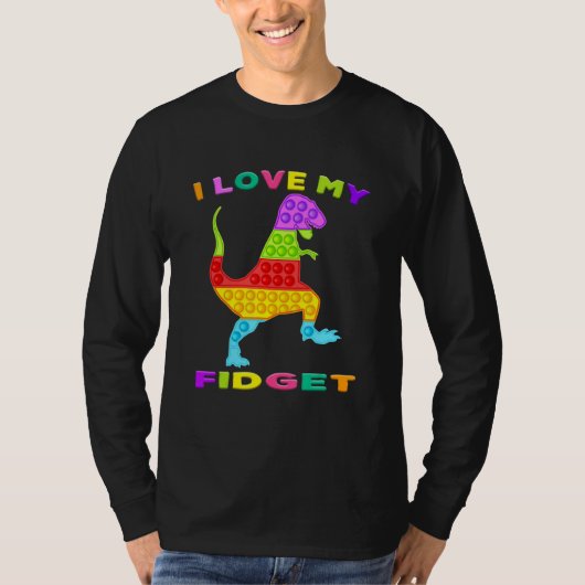 T-shirt T Rex Fidget Jouet J'Aime Mes Fidgets Pop It Jeu À (Devant)