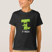 T-shirt T-Rex Funny Alphabet Dinosaure Pun Dark BG (Devant)