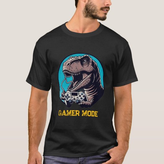 T-shirt T-Rex Gamer Mode Dinosaur Art (Devant)