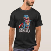 T-shirt T Rex Gaming Gamerica - Drôle Jeu T Rex Gamer 4 (Devant)