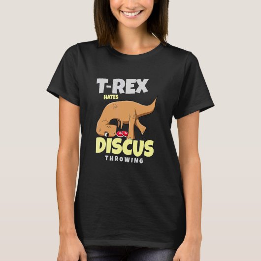 T-shirt T Rex Hate Discus Throwing Track And Field (Devant)