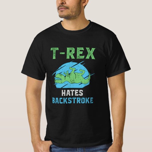T-shirt T-Rex Hates Retour Baignade Nage Nage Amusant (Devant)