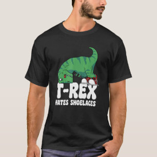 T-shirt T Rex Hates Shoelaces Armoiries courtes Dino TRex