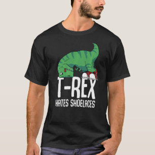 T-shirt T Rex Hates Shoelaces Armoiries courtes Dino TRex