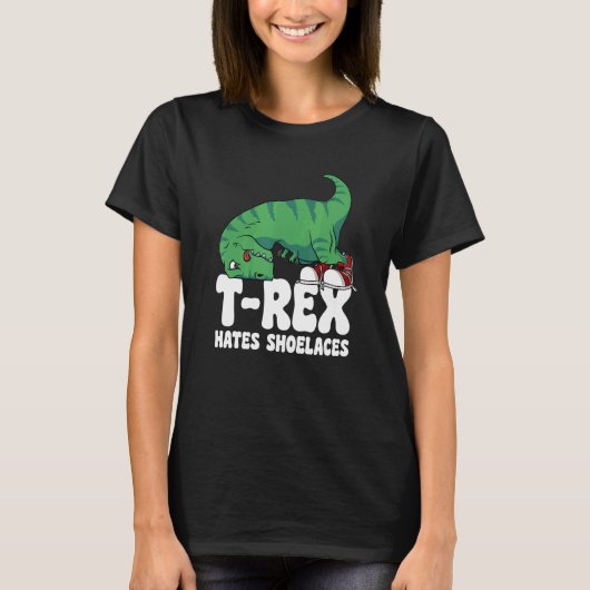T-shirt T Rex Hates Shoelaces Armoiries courtes Dino TRex (Devant)