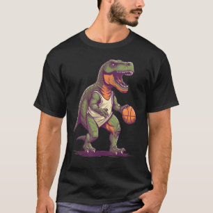 T-shirt T Rex jouant au basket-ball entraîneur Dino Trex R