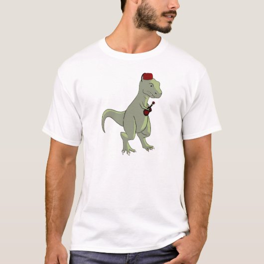 T-shirt T-Rex jouant un tee - shirt d'ukulélé (Devant)