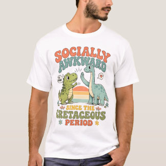T-shirt T-Rex mal à l'aise socialement Drôle de dinosaure