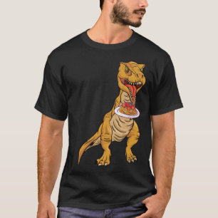 T-shirt T rex manger des pâtes pour les spaghettis et les 