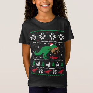 T-Shirt T Rex Manger Rindeer Dinosaure Drôle Noël Ugl