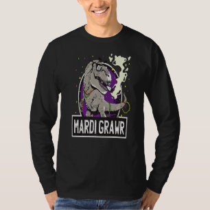 T-shirt T Rex Mardi Grawer Funny Mardi Gras T Rex Fumer C