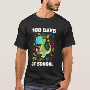 T-shirt T Rex Masque Visage Drôle 100 Jours De Garçons D'É