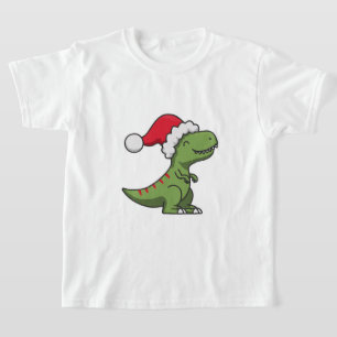 T-shirt T-Rex mignon avec chapeau de Père Noël – Dino de N