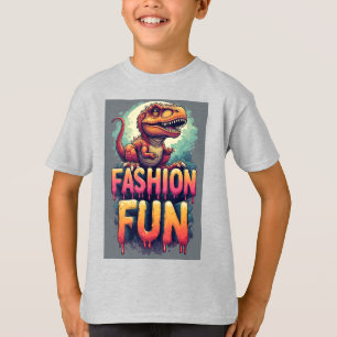 T-shirt T-Rex Mignon Coloré Avec Typographie Amusante de M