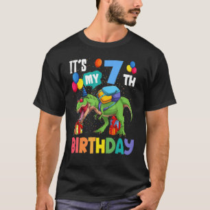 T-shirt T Rex Monster Truck C'est mon 7e anniversaire 7 an