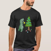 T-shirt T Rex n'aime pas Noël Bras courtes Noël (Devant)