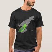 T-shirt T rex Parrotlet vert Cute Parakeet Funky Parrot B (Devant)