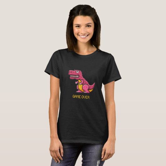 T-shirt T Rex Pixel Jeu Dinosaur Cool Dinosaur Graphisme (Devant entier)