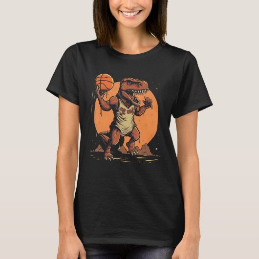 T-shirt T Rex playing Basketball Coach Dino Trex Rex Sport (Devant)