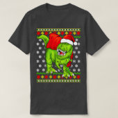 T-shirt T Rex Santa Claus laide pull de Noël (Design devant)