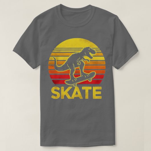 T-shirt T rex Skateboarder Retro Skateboard Vintage (Design devant)