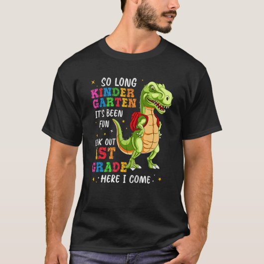 T-shirt T Rex So Long Kindergard Attention De Première Ann (Devant)