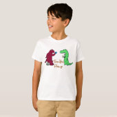 T-shirt T-Rex Tea Party Shirt - Dinosaur Birthday Tea (Devant entier)