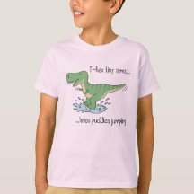 T-Rex tiny arms: puddles jumping