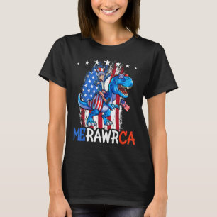 T-shirt T Rex Uncle Sam 4 juillet Dino Boys Hommes América