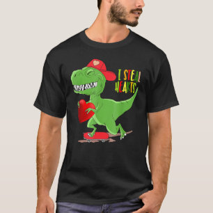 T-shirt T-Rex Valentines Jour Dinosaure I Voler Coeurs Gar