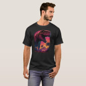 T-shirt T Rex Vaporwave Style esthétique usagé (Devant entier)