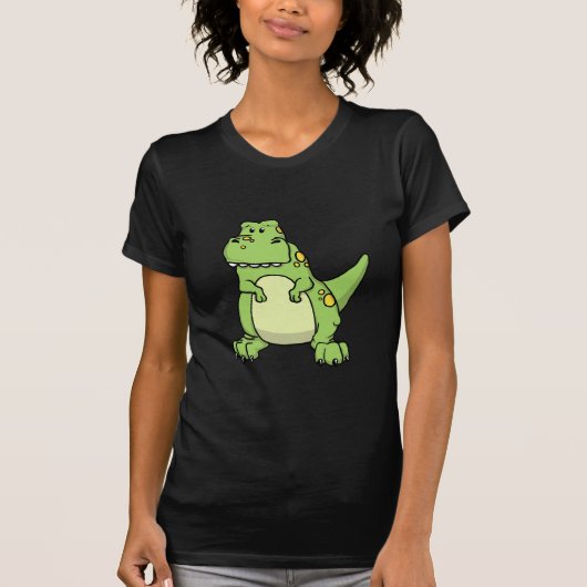 T-shirt T-Rex vert mignon (Devant)