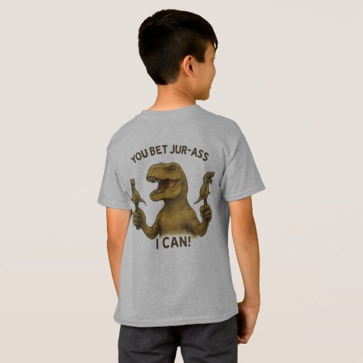 T-shirt T-Rex Vous Pariez Jur-Ass Je Peux (Dos entier)