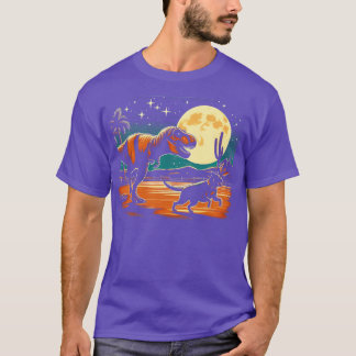 T-shirt T Rex Walking a Dog Funny Boston Terrier Moon Hall