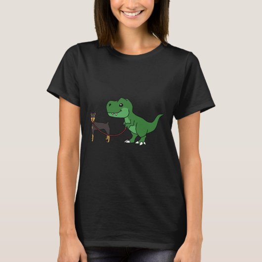 T-shirt T Rex Walking Doberman (Devant)
