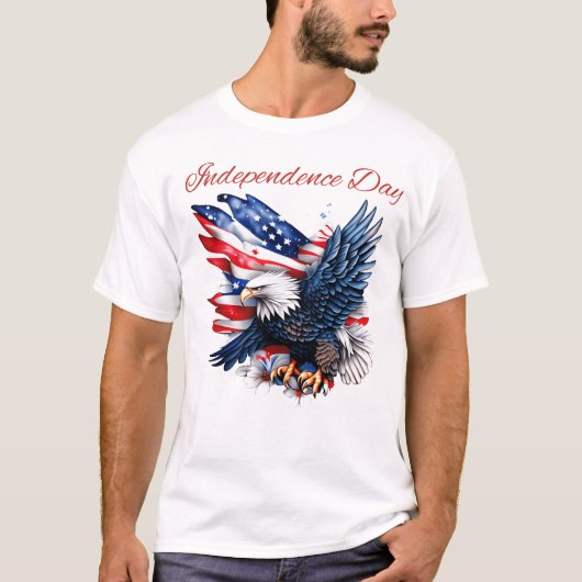 T-shirt t shert independence day. (Devant)