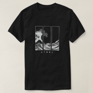 T-shirt T-Shi en coton graphique à vague japonaise pour ho