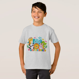 T-shirt T-Shi Enfants Meilleurs Amis Animaux de la Jungle
