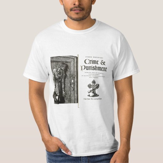 T-shirt T-shir d'hommes blancs de crime et de punition (Devant)