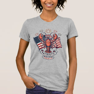 T-shirt T-Shirt_1 gravure vintage drapeau homard patriotiq