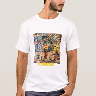 T-shirt T shirt à collage rétro amusant