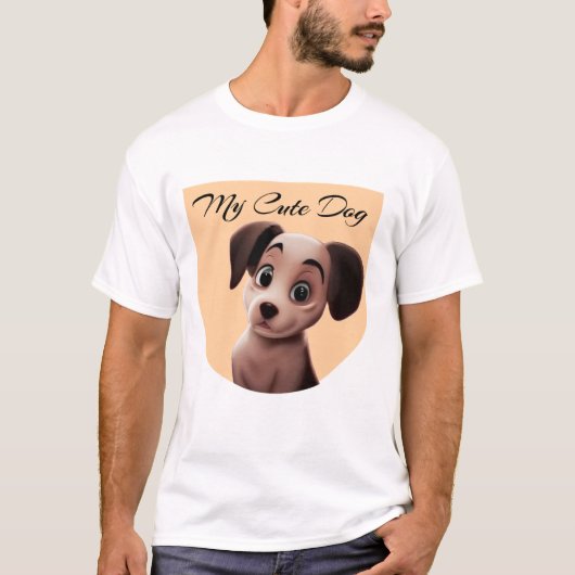 T-shirt "T-shirt Amoureux des chiens mignon" (Devant)